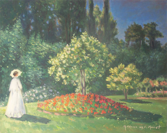 Dama w ogrzodzie wg C. Monet