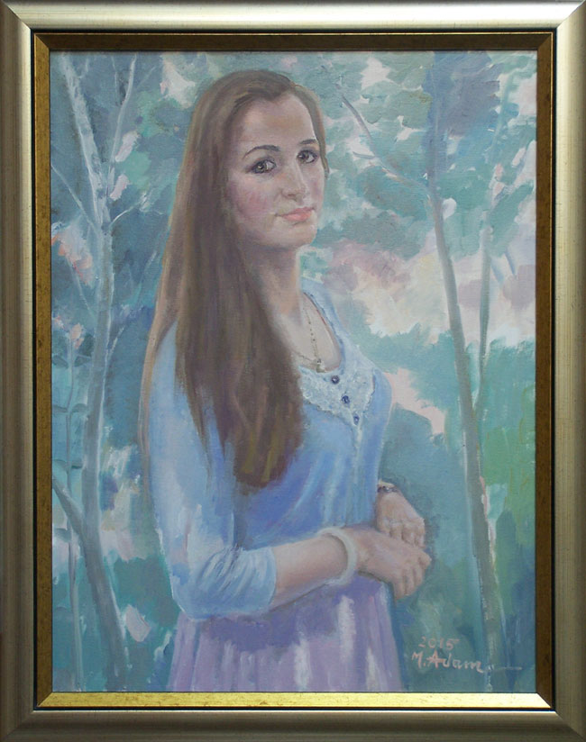 Emilia Sakowicz w ogrodzie artysty